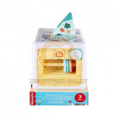 Fisher-Price Baby Tissue Box, Sensory Toy for Newborns, Fun Activity Cube