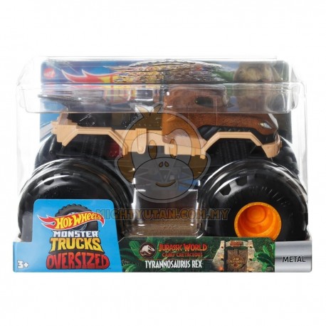 Hot Wheels 1:24 Scale Monster Trucks Oversized Jurassic World Camp Cretaceous: Tyrannosaurus Vehicle