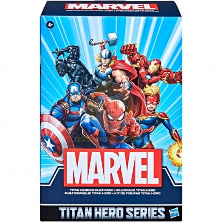 Marvel Titan Hero Series Action Figure Multipack, 6 Action Figures, 12-Inch Toys, Inspired Comics, for Kids Ages 4 and Up