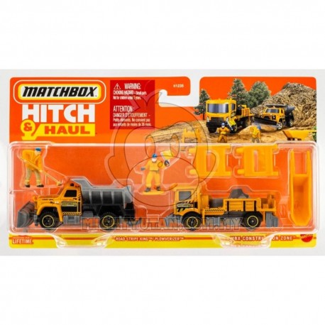 Matchbox Hitch And Haul MBX Construction Zone - Road Stripe King/Plowrizer