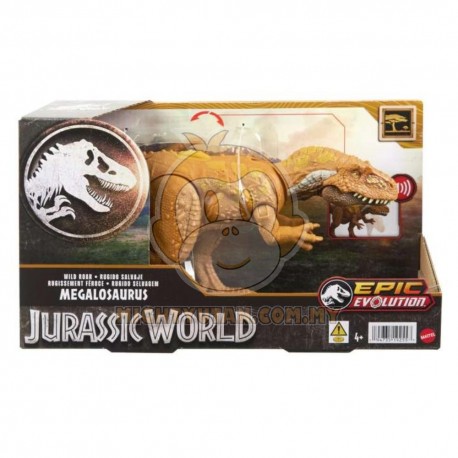 Jurassic World Wild Roar Dinosaur, Megalosaurus Action Figure Toy With Sound