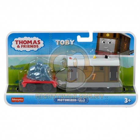 Thomas & Friends Motorized Toy Train Toby Battery-Powered Engine with Cargo Car for Preschool Pretend Play