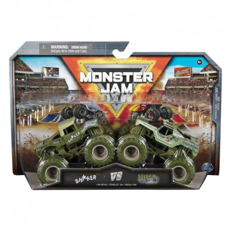 Monster Jam 1:64 2 Packs - Double Down Showdown Shaker vs Soldier Fortune