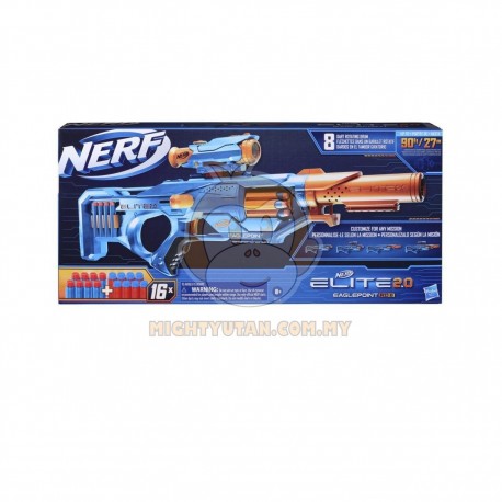 Nerf Elite 2.0 Eaglepoint RD-8 Blaster, 8-Dart Drum, Detachable Scope and Barrel, 16 Nerf Darts, Bolt Action