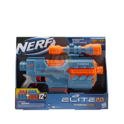 Nerf Elite 2.0 Phoenix CS-6 Motorized Blaster, 12 Official Nerf Darts, Scope, Clip, Built-In Customizing Capabilities