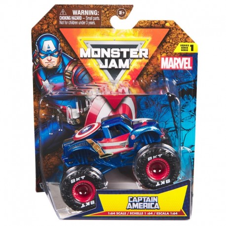 Monster Jam 1:64 Marvel Single Pack - Captain America