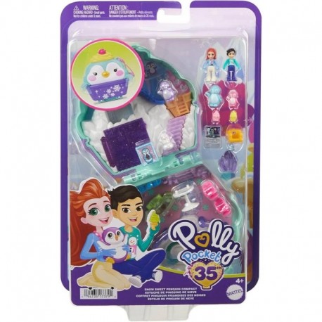 Polly Pocket Dolls And Playset Travel Toys, Snow Sweet Penguin Compact