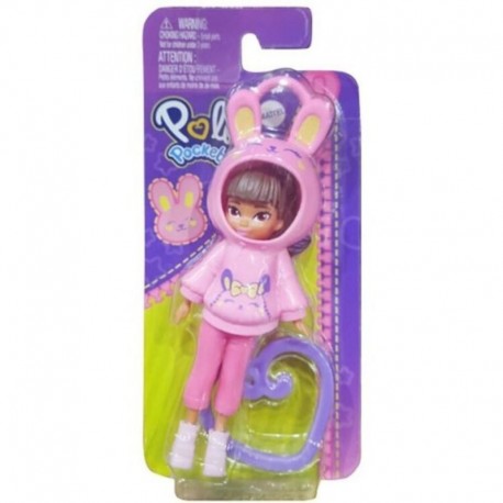 Polly Pocket Friend Clips Doll with Hoodie Bunny