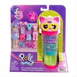 Polly Pocket Fashion Tube With Doll - Style Spinner Fashion Closet Cat