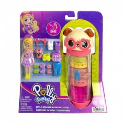 Polly Pocket Fashion Tube With Doll - Style Spinner Fashion Closet Dog