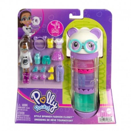 Polly Pocket Fashion Tube With Doll - Style Spinner Fashion Closet Panda