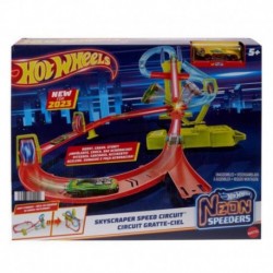 Hot Wheels Neon Speeders Skyscraper Speed Circuit Track Set