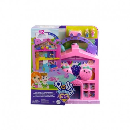 Polly Pocket Dolls & Playset, Food Toy With Micro Dolls And Accessories, Pollyville Fresh Market