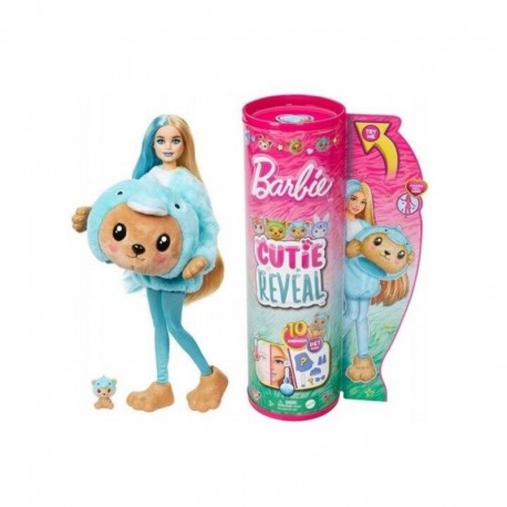 Barbie Cutie Reveal Costume-Themed Series Doll & Accessories With 10 Surprises, Teddy Bear As Dolphin