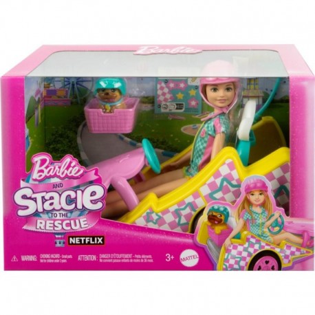 Barbie Stacie Racer Doll With Go-Kart Toy Car, Dog, Accessories, & Sticker Sheet