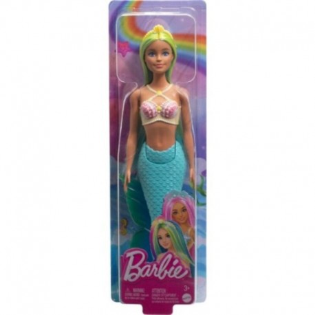 Barbie Mermaid Dolls With Colorful Hair, Tails And Headband Accessories - Blue