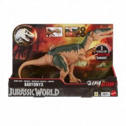 Jurassic World Epic Attack Baryonyx Dinosaur Toy Figure, Double Damage, Lights & Sounds