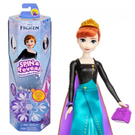 Disney Frozen Spin & Reveal Anna Fashion Doll & Accessories With 11 Surprises