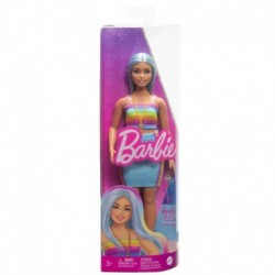 Barbie Fashionistas Doll 218 with Rainbow Top and Teal Skirt