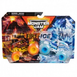 Monster Jam 1:64 Fire & Ice Monster Trucks 2 Pack - Son Uva vs Earth Shaker