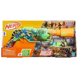 NERF Zombie Driller Dart Blaster, 16 NERF Elite Darts, Outdoor Games