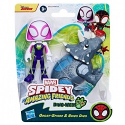 Marvel Spidey and His Amazing Friends Dino-Webs, Ghost-Spider & Rhino Dino Action Figures