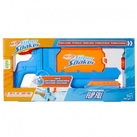 NERF Super Soaker Flip Fill Water Blaster, Fast Fill, 30 Fluid Ounce Tank