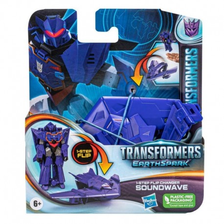 Transformers Toys EarthSpark 1-Step Flip Changer Soundwave Action Figure