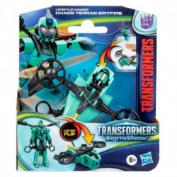 Transformers Toys EarthSpark 1-Step Flip Changer Chaos Terran Spitfire Action Figure