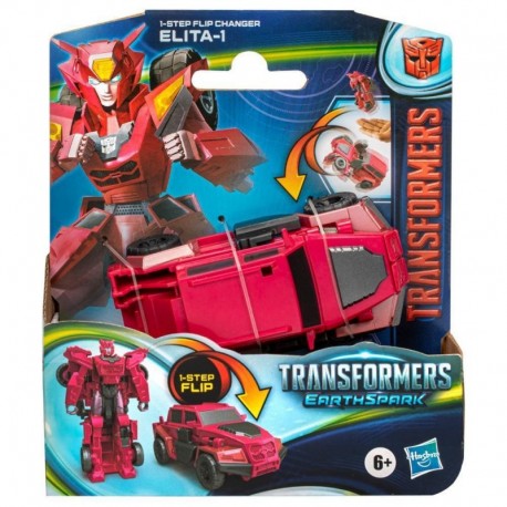 Transformers Toys EarthSpark 1-Step Flip Changer Elita-1 Action Figure,