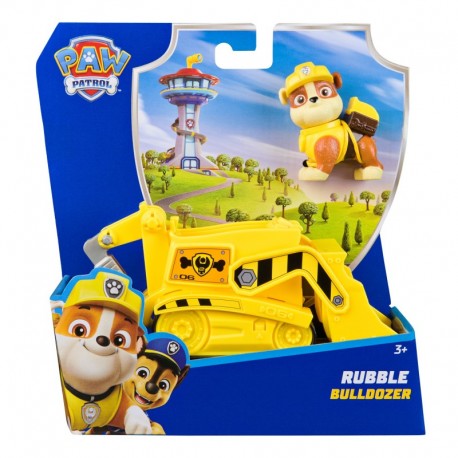 Paw Patrol Basic Vehicle - Rubble's Bulldozer with Figure