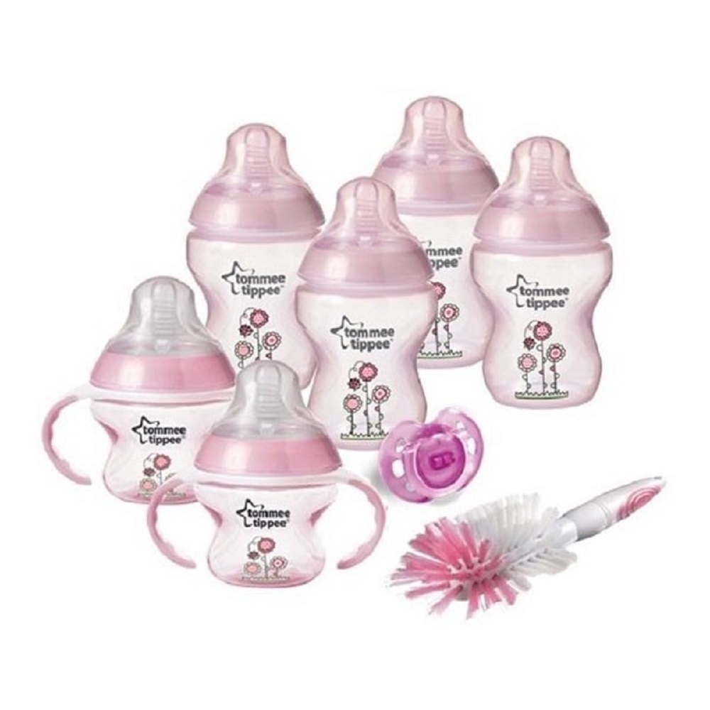 Tommee Tippee Closer To Nature Decorated Bottle Starter Kit Pink