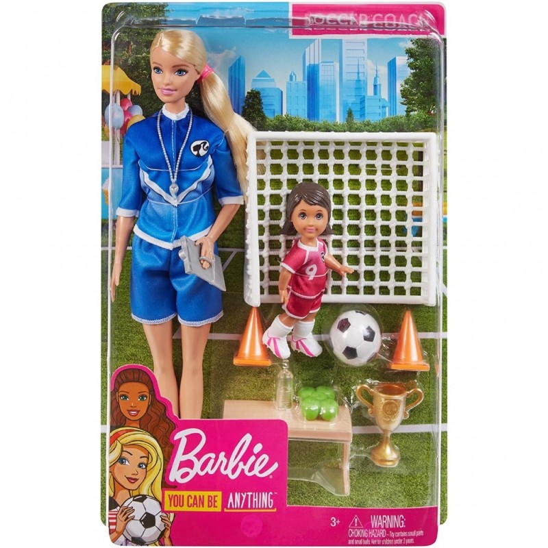 barbie soccer playset