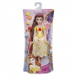 Disney Princess Hair Style Creations Belle Fashion Doll, Hair Styling Toy with Brush, Hair Clips and Hair Extensions