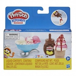 Play-Doh Kitchen Creations Mini Drizzle Ice Cream Playset with Play-Doh Drizzle Compound and 2 Classic Colors