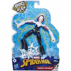 Marvel Spider-Man Bend and Flex Ghost-Spider Action Figure, 6-Inch Flexible Figure, Includes Web Accessory