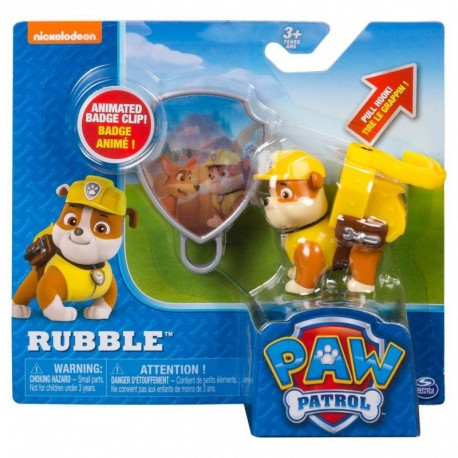 PAW Patrol Action Pack Pup & Badge - Rubble