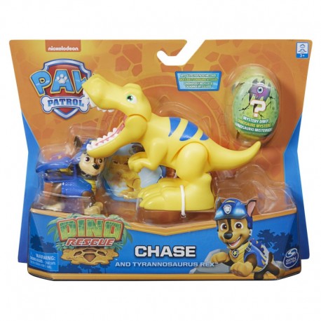 Paw Patrol Dino Rescue Hero Pup Chase and Tyrannosaurus Rex Action Figure Set Asst