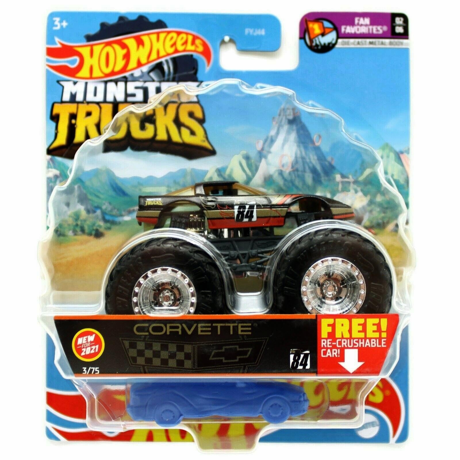 corvette monster truck hot wheels