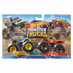Hot Wheels Monster Trucks Demolition Doubles Monster Portions & Sriracha Die-Cast Car 2-Pack