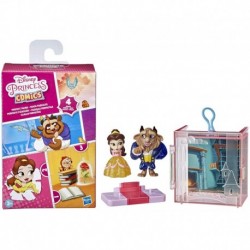 Disney Princess Perfect Pairs Belle, Fun Beauty and The Beast Unboxing Toy with 2 Dolls, Display Case and Stand
