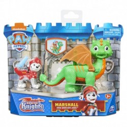 Paw Patrol Rescue Knights Pup Marshall and Dragon Jade Action Figures Set