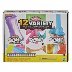 Play-Doh Slime: Super Stretch, and HydroGlitz 12 Color Variety Pack