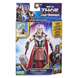 Marvel Studios' Thor: Love and Thunder Mighty Thor Toy, 6-Inch-Scale Deluxe Figure with Action Feature