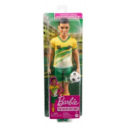 Barbie Ken Soccer Doll, Cropped Hair 21 Uniform, Soccer Ball, Cleats, Socks