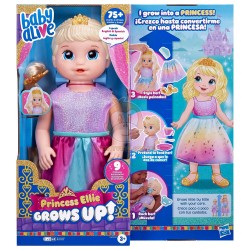 Baby Alive Princess Ellie Grows Up! Doll, 18-Inch Growing Talking Baby Doll, Blonde Hair