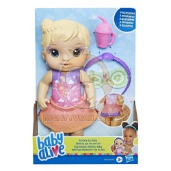 Baby Alive Rainbow Spa Baby Doll, 10-Inch Spa-Themed, Doll Eye Mask and Bottle, Blonde Hair