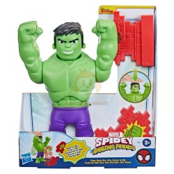 Marvel Spidey and His Amazing Friends Power Smash Hulk Preschool Toy, Face-Changing 10-inch Hulk Action Figure