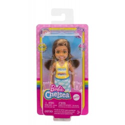 Barbie Chelsea Doll (6-Inch Brunette) Wearing Skirt With Cloud Print