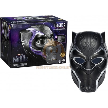Marvel Legends Black Panther - Premium Electronic Helmet with Light FX and Flip-up/Flip-up Lenses - Black Panther Roleplay